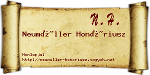 Neumüller Honóriusz névjegykártya